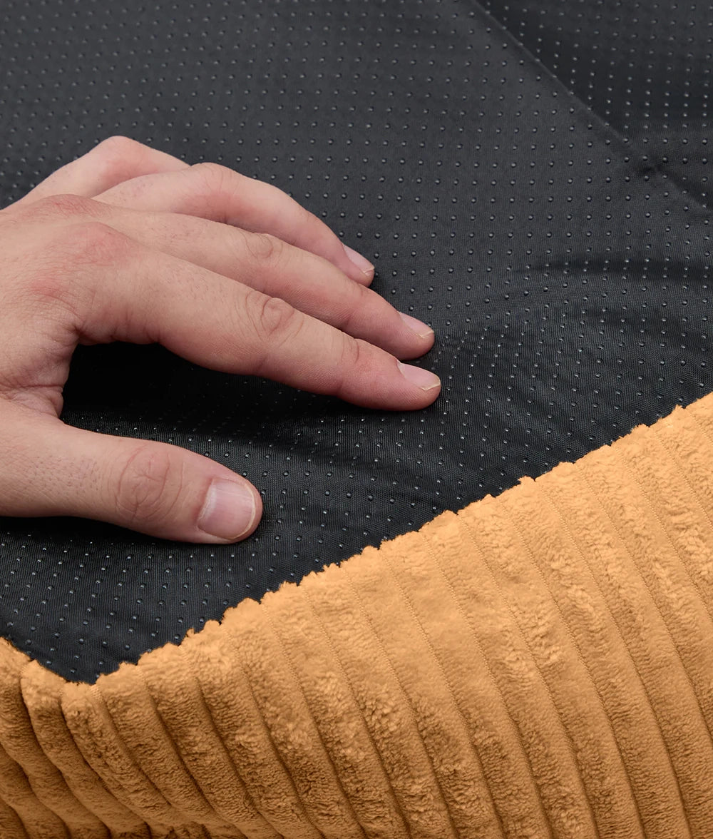 Panier en velours côtelé moutarde - Cafide